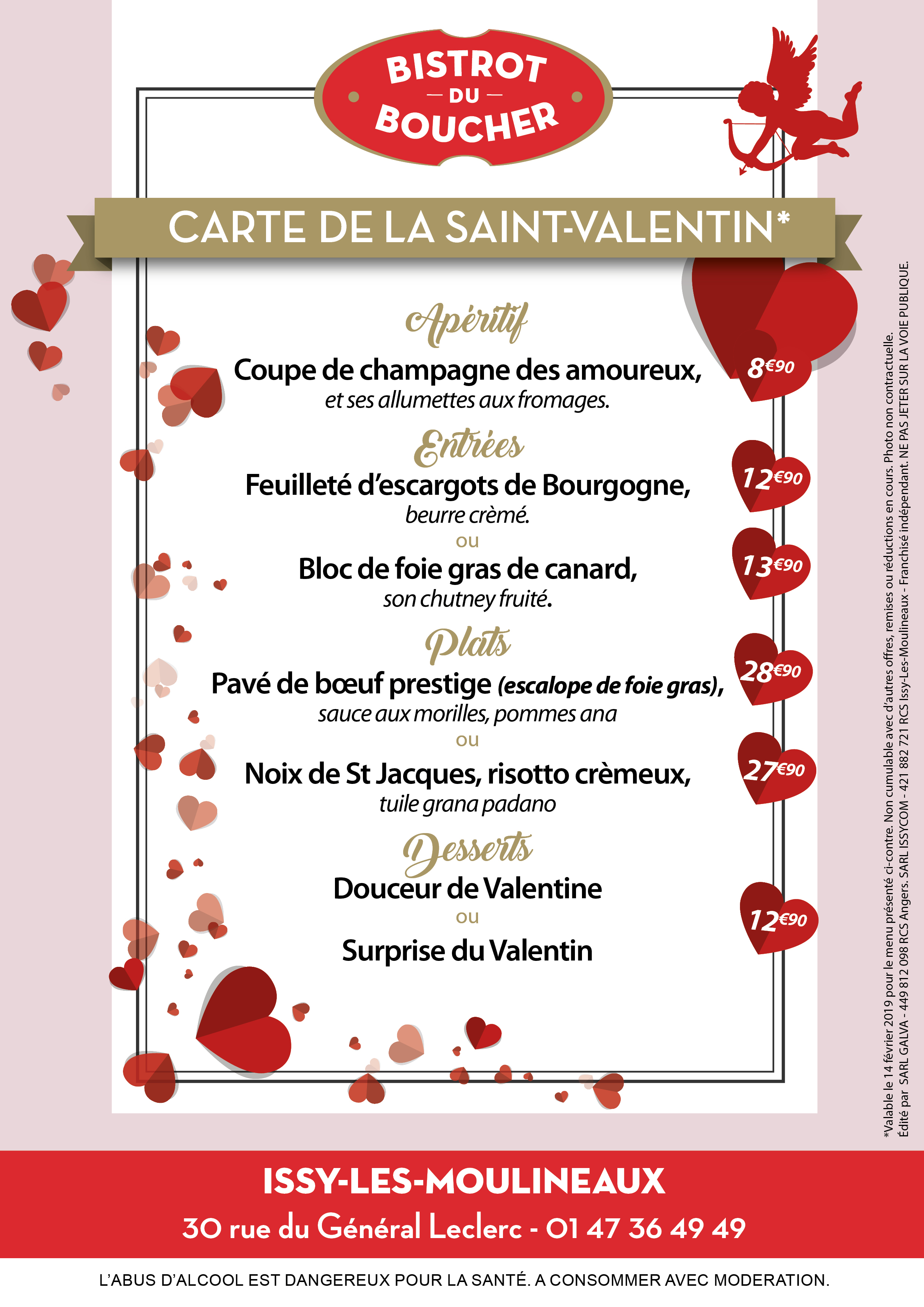 Menu Saint Valentin